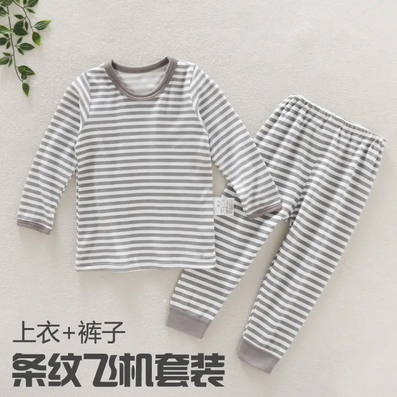 100 Cotton Boys Airplane Print Pajamas Set - Image 2