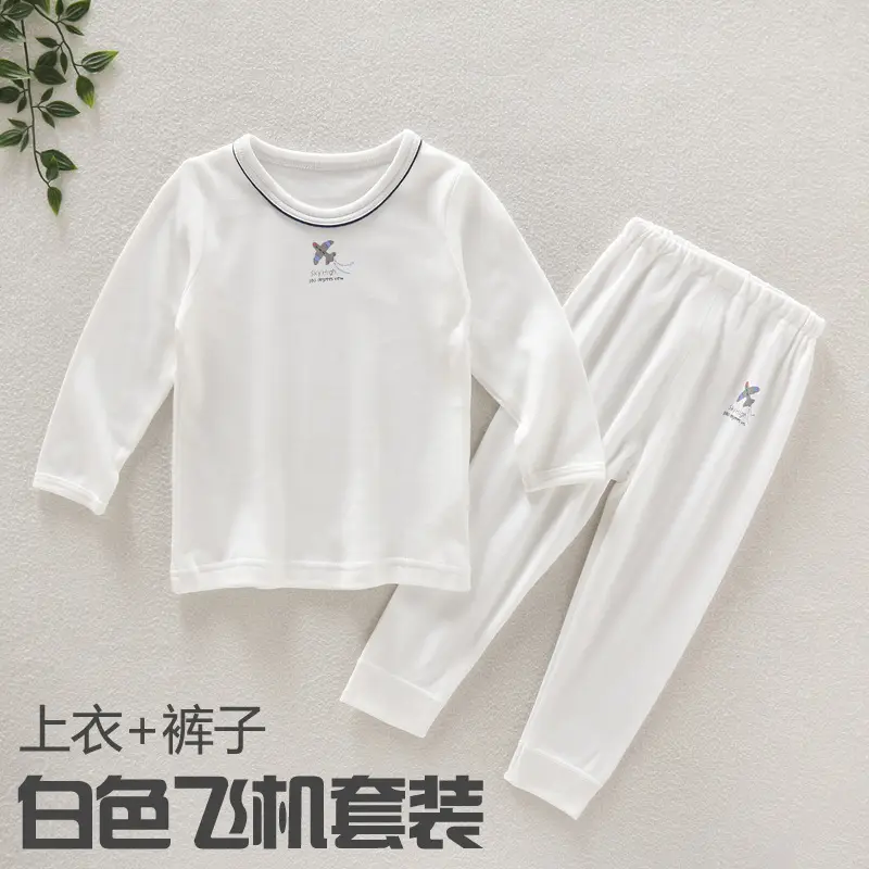 100 Cotton Boys Airplane Print Pajamas Set - Image 3