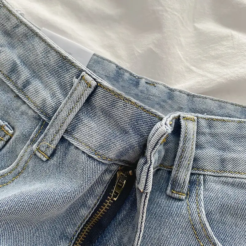 Women Ripped Denim Shorts Black 2022 - Image 8