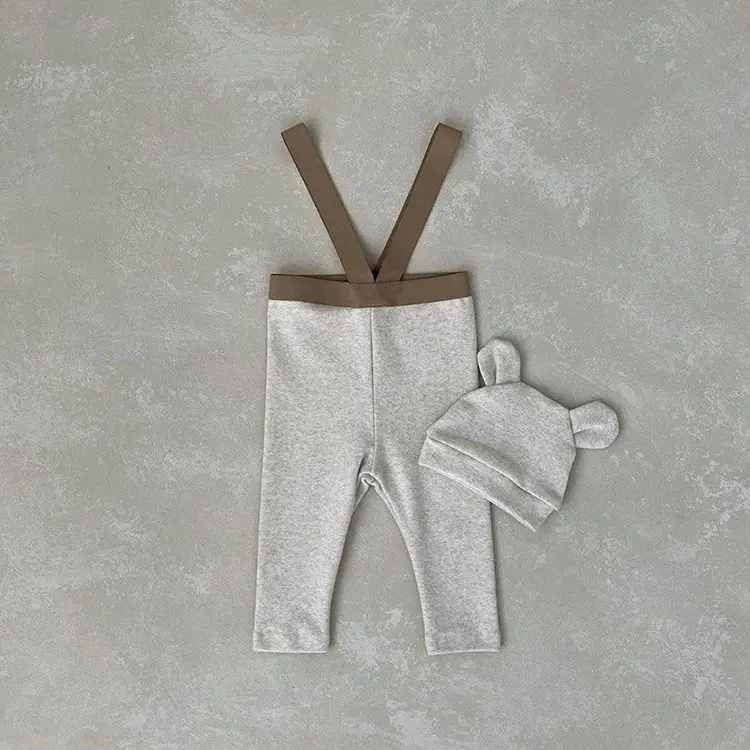 Korean Children's Cotton Pit Strip Elastic Suspenders Trousers - Image 9