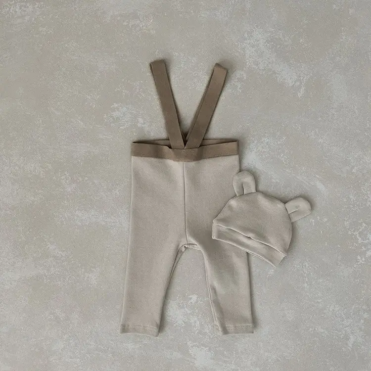 Korean Children's Cotton Pit Strip Elastic Suspenders Trousers - Image 10