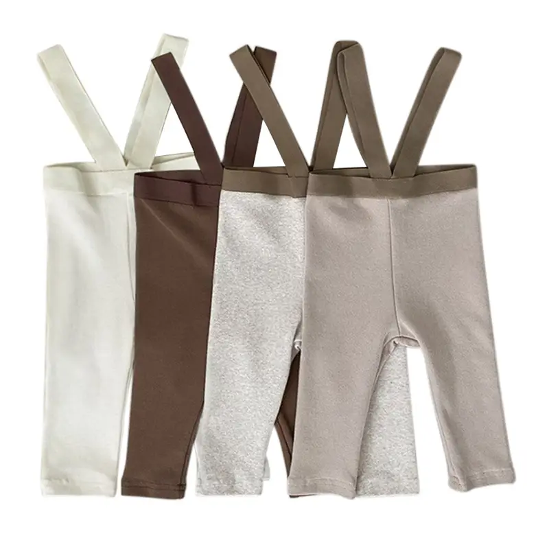 Korean Children's Cotton Pit Strip Elastic Suspenders Trousers - Image 12