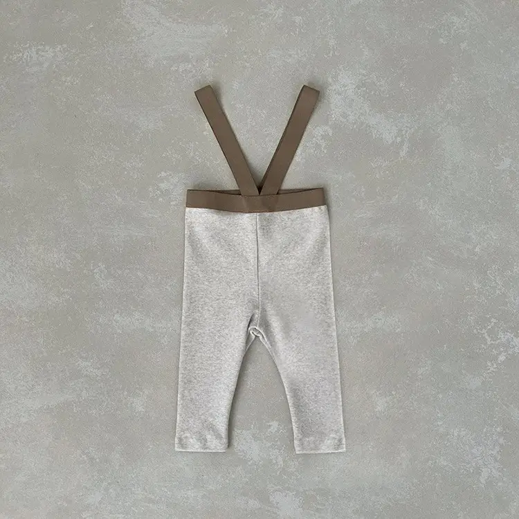 Korean Children's Cotton Pit Strip Elastic Suspenders Trousers - Image 3