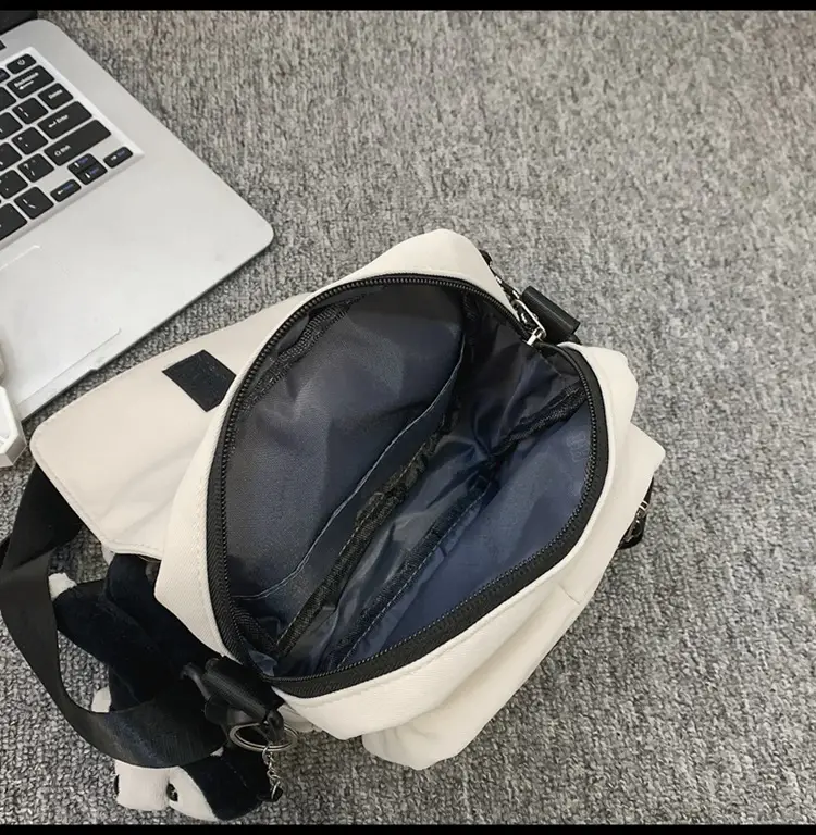 Men's Blue Messenger Bag with 3 Buttons — feature 44