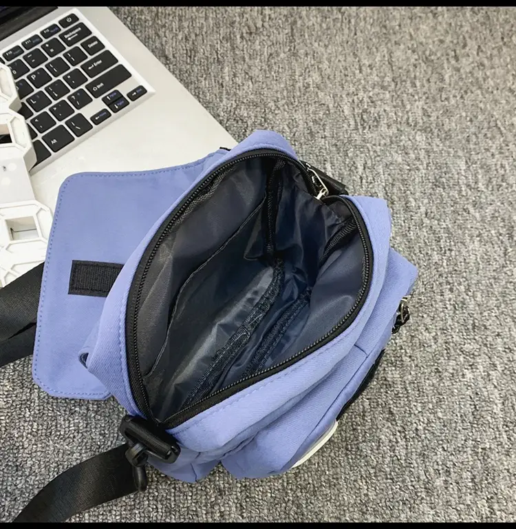 Men's Blue Messenger Bag with 3 Buttons — feature 50