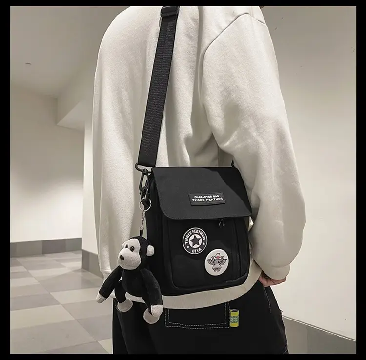 Men's Blue Messenger Bag with 3 Buttons — feature 8