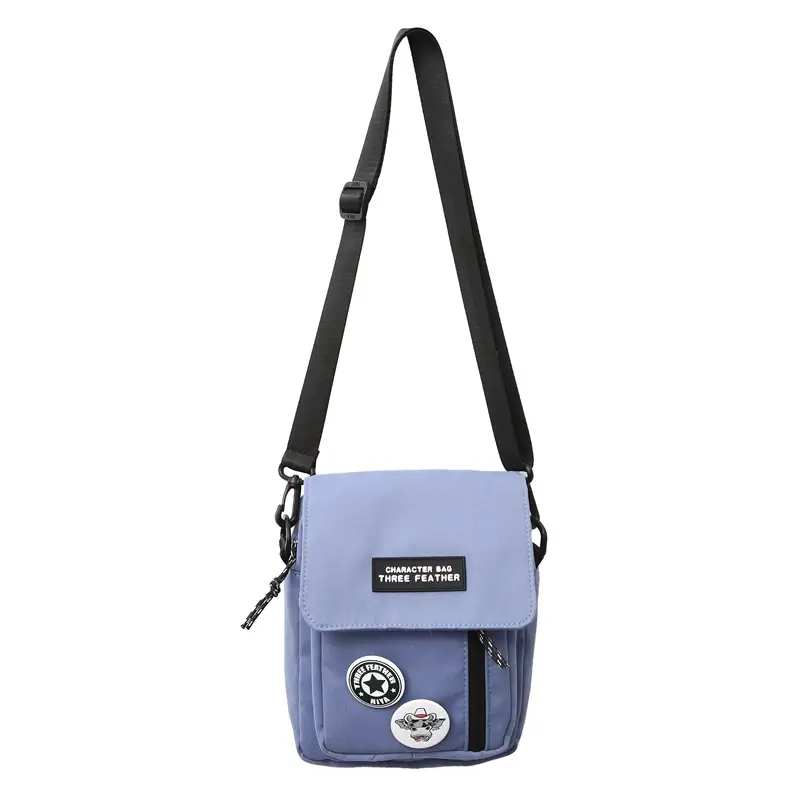 Men's Blue Messenger Bag with 3 Buttons - Image 2
