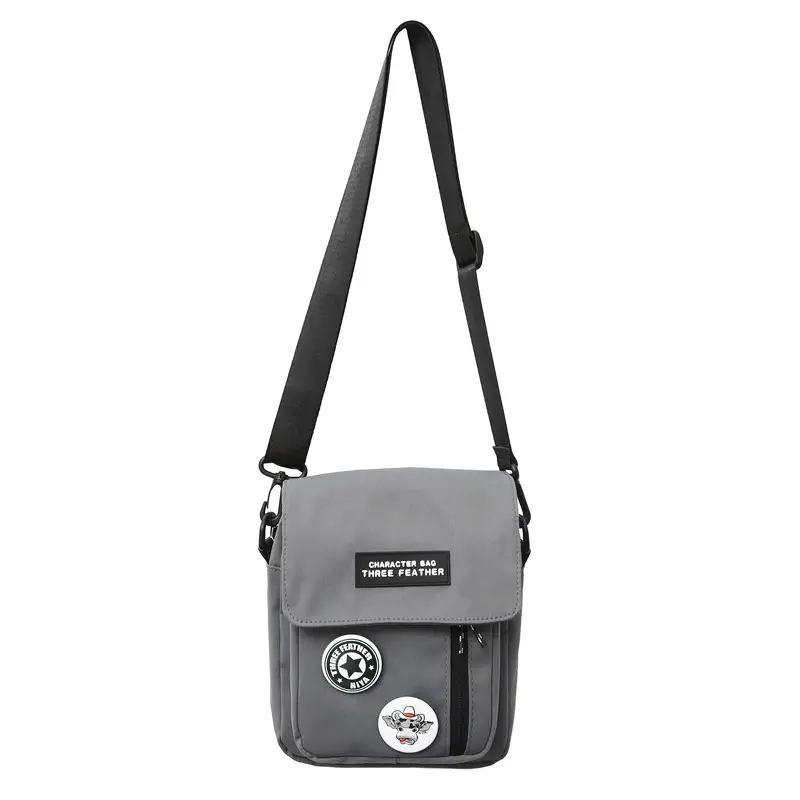 Men's Blue Messenger Bag with 3 Buttons - Image 4