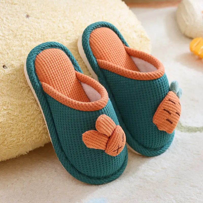 Winter New Cotton Slippers for Children, Wholesale Home Cotton Shoes for Babies, Boys' Warm Shoes, Non-Slip Girls' Plush Slippers