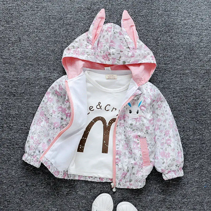 Girls Floral Hooded Coat Spring Autumn Baby Girls - Image 7