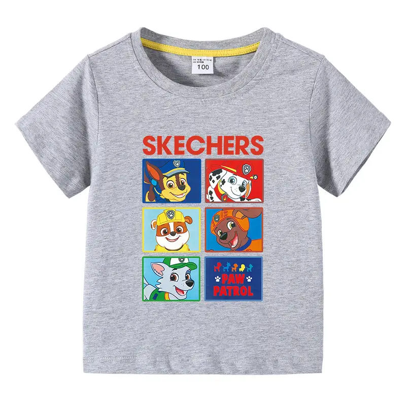 Kids Skechers Cartoon T-Shirt Grey Short Sleeve - Image 6