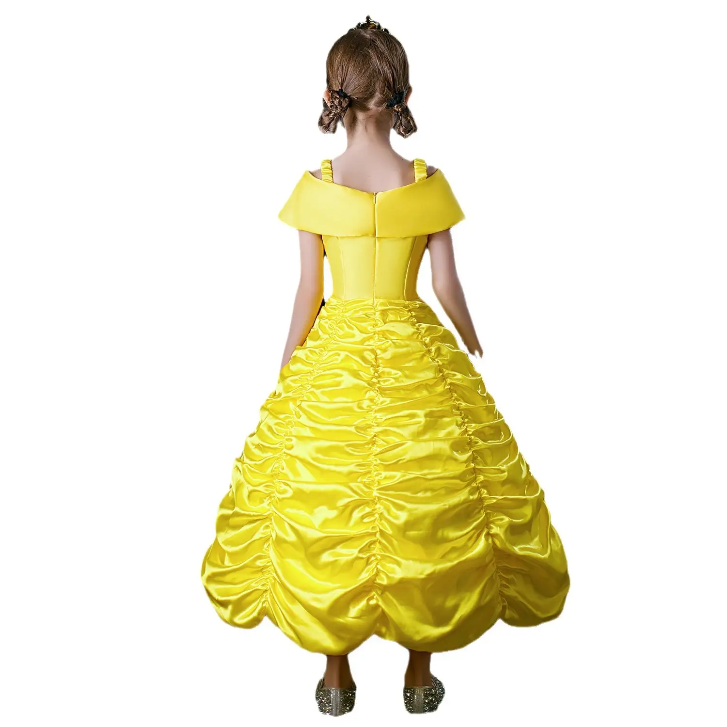 Girls Birthday Dress Yellow Ruffled Skirted Party Gown - Image 5