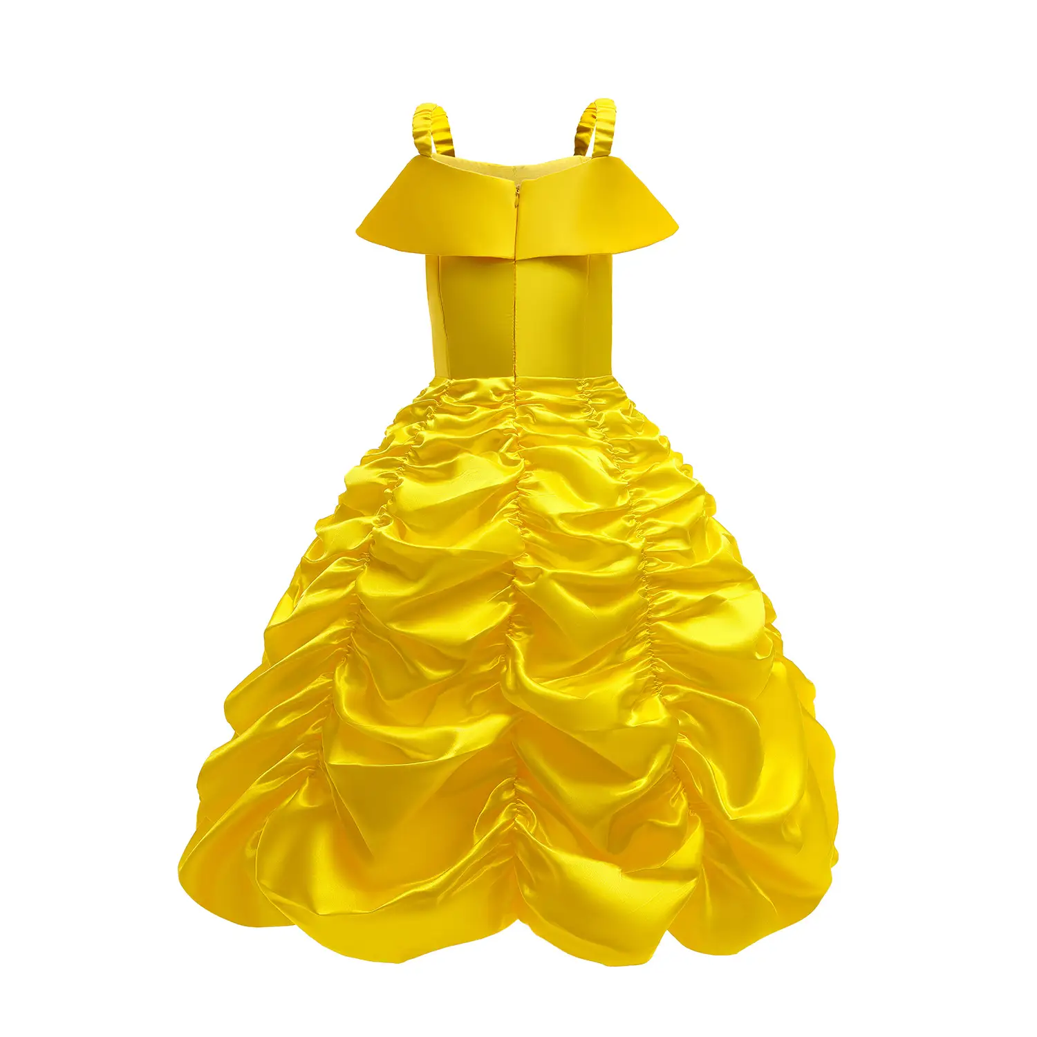 Girls Birthday Dress Yellow Ruffled Skirted Party Gown — feature 10