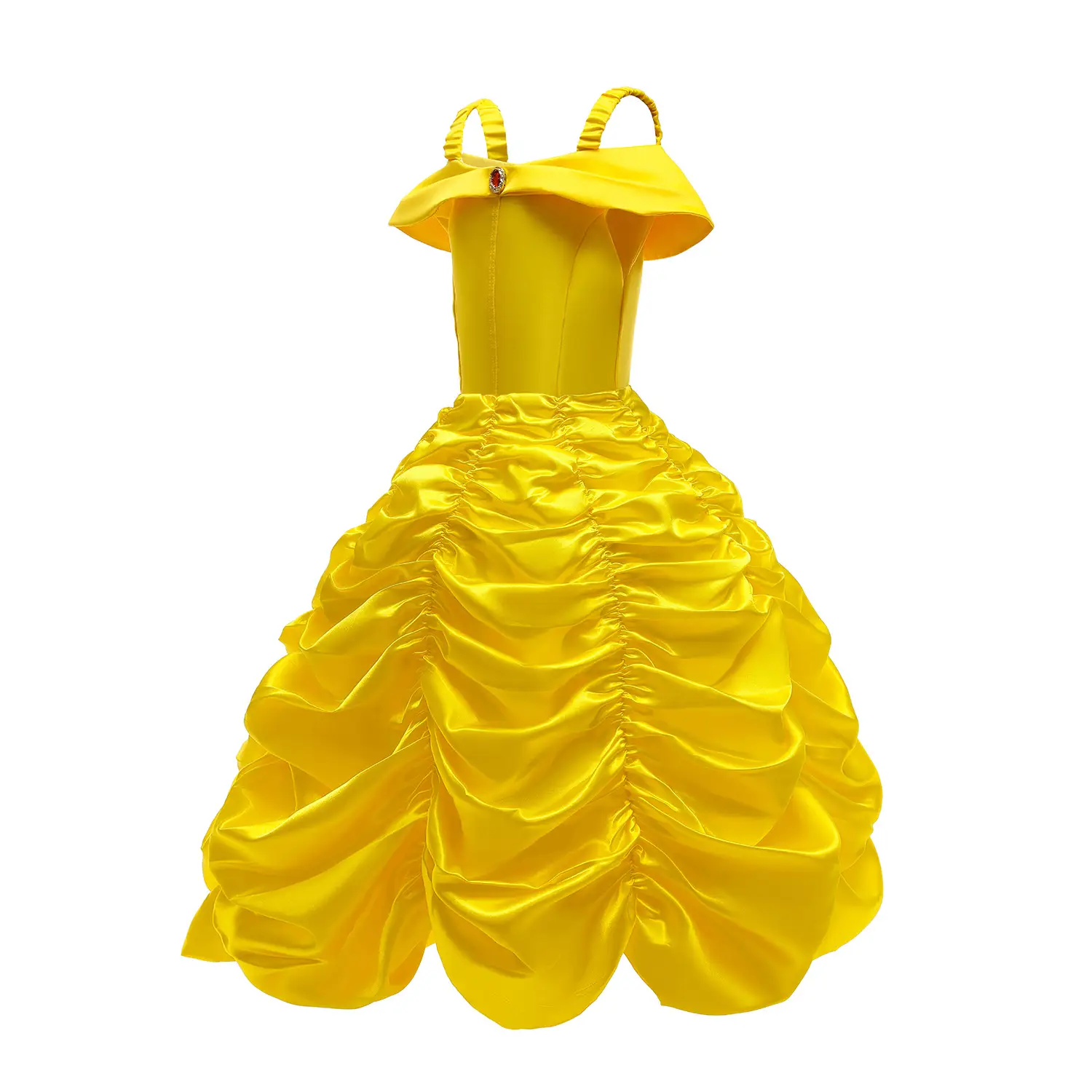 Girls Birthday Dress Yellow Ruffled Skirted Party Gown — feature 11