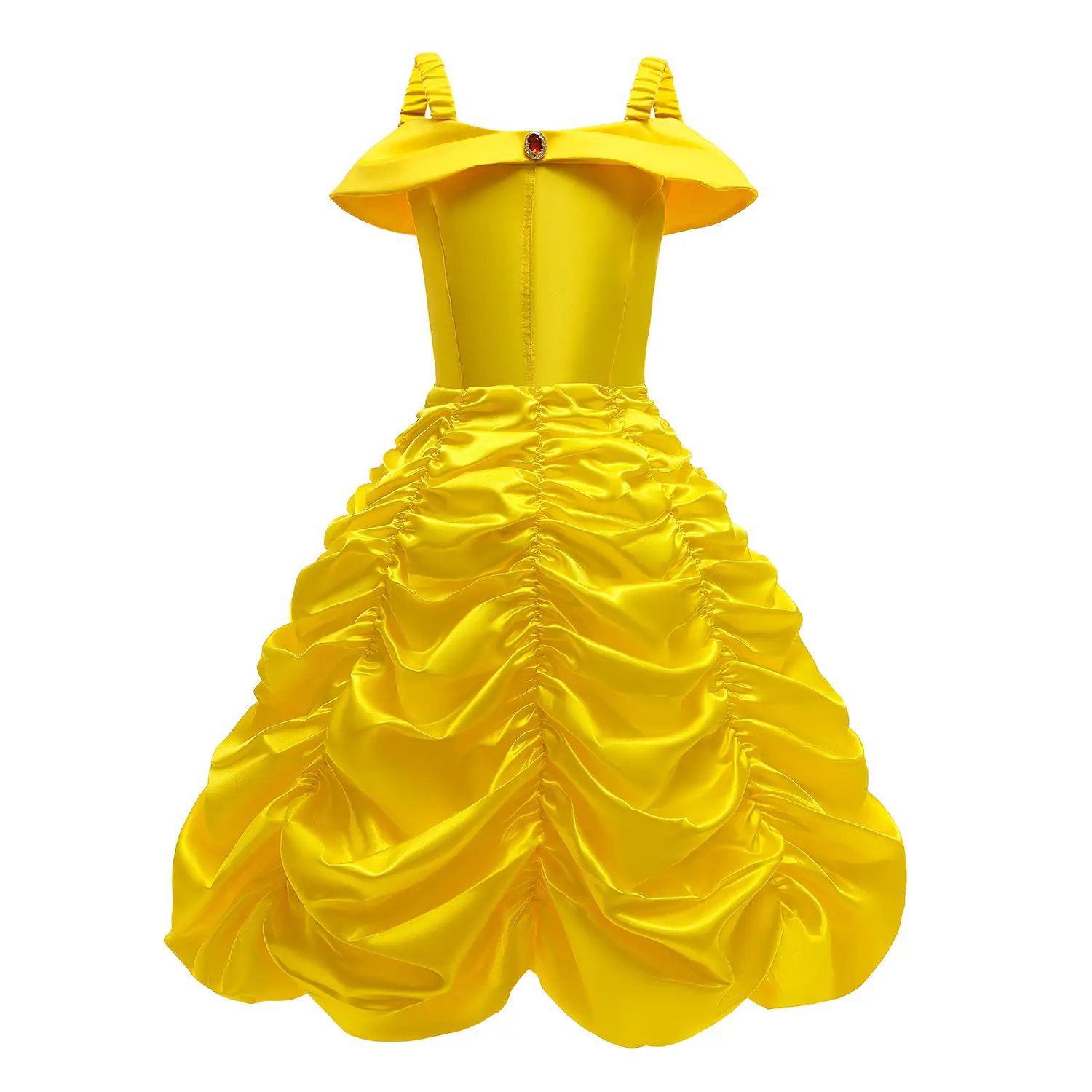 Girls Birthday Dress Yellow Ruffled Skirted Party Gown — feature 9