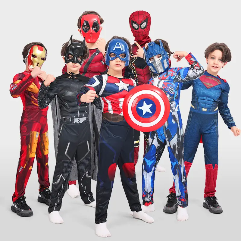 Halloween Costume Child Avengers Captain America Iron Man Superman Spiderman Optimus Prime Muscle Suit