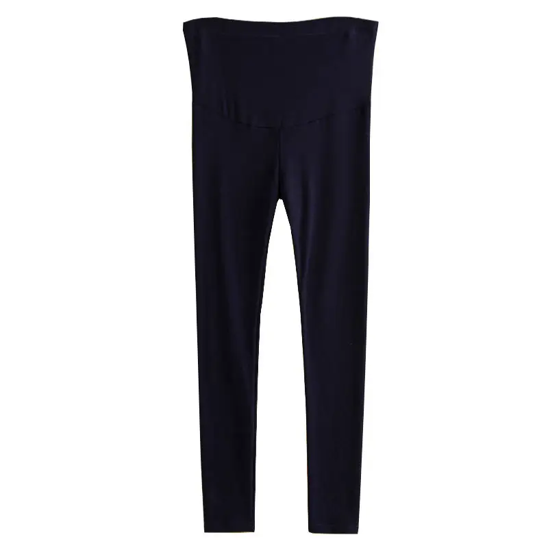 Pregnant Women's Blue Slim Fit Leggings with Adjustable Abdominal Band - Image 5
