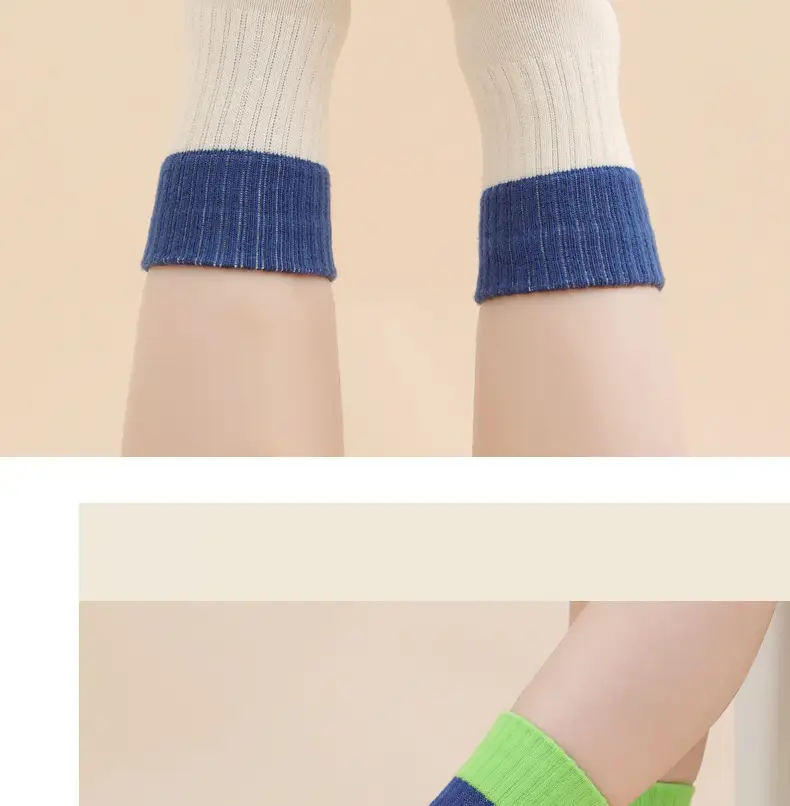Children's Cotton Socks Spring Autumn Blue Green White — feature 21
