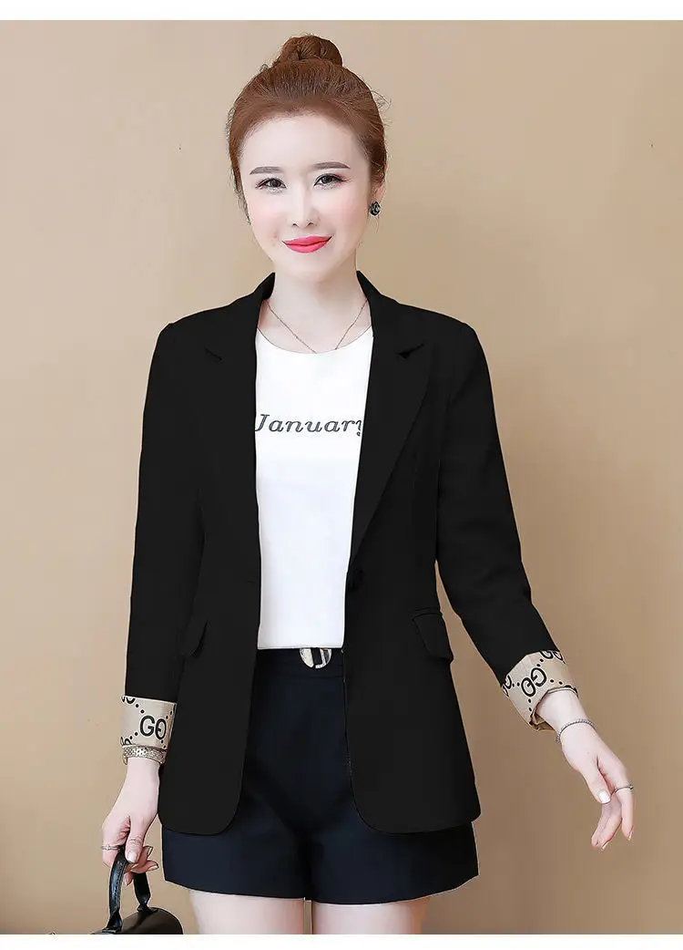 Women's 2022 Slim Fit Korean Style Suit Jacket Beige — feature 23