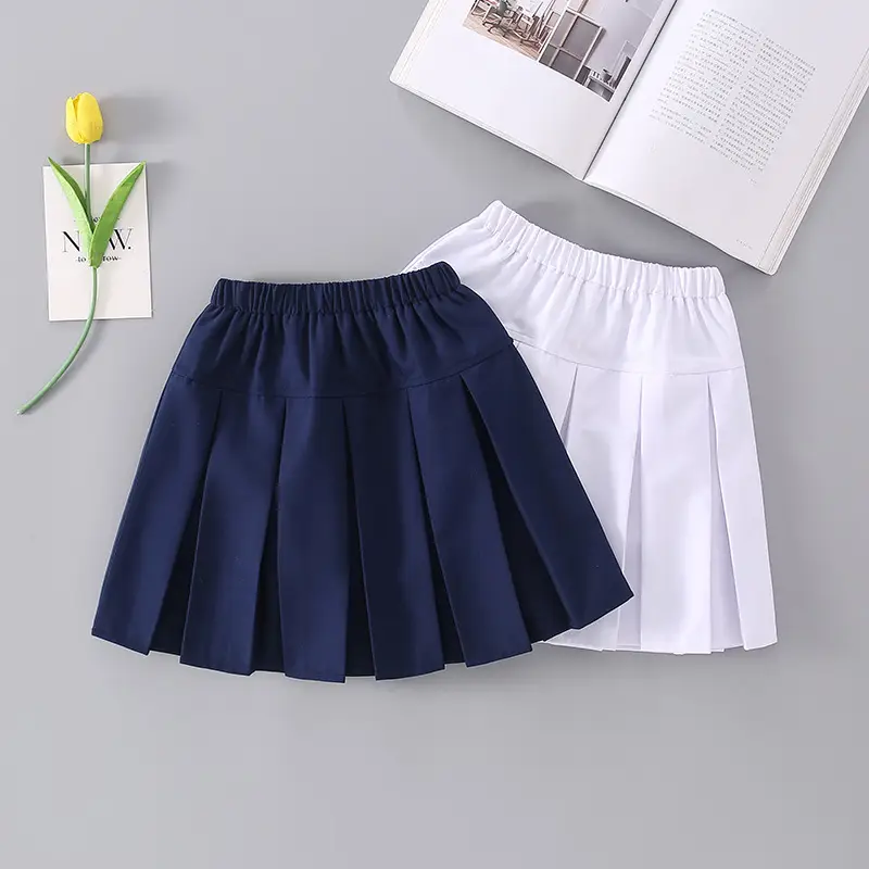 Red Pleated Skirt for Girls Primary School Casual Wear - Image 7