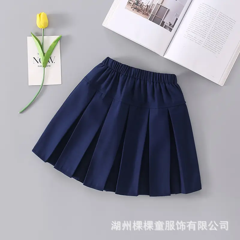 Red Pleated Skirt for Girls Primary School Casual Wear - Image 4