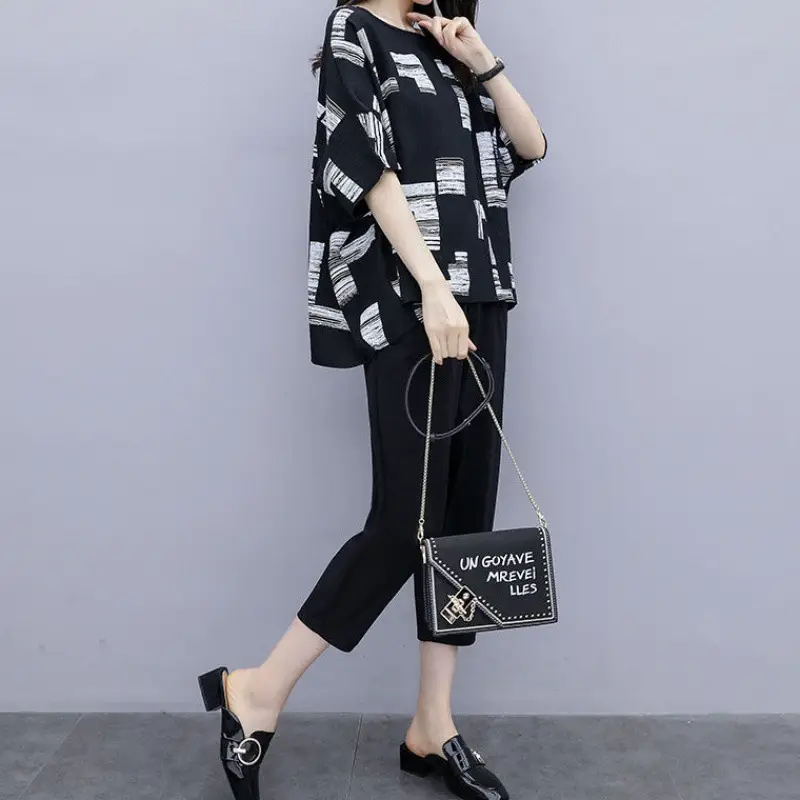 Women 200kg Fat Suit Black White Print Slim Fit - Image 5