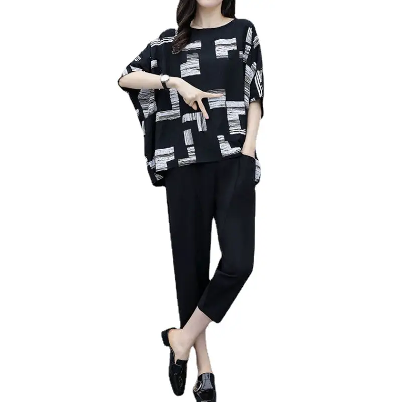 Women 200kg Fat Suit Black White Print Slim Fit - Image 6