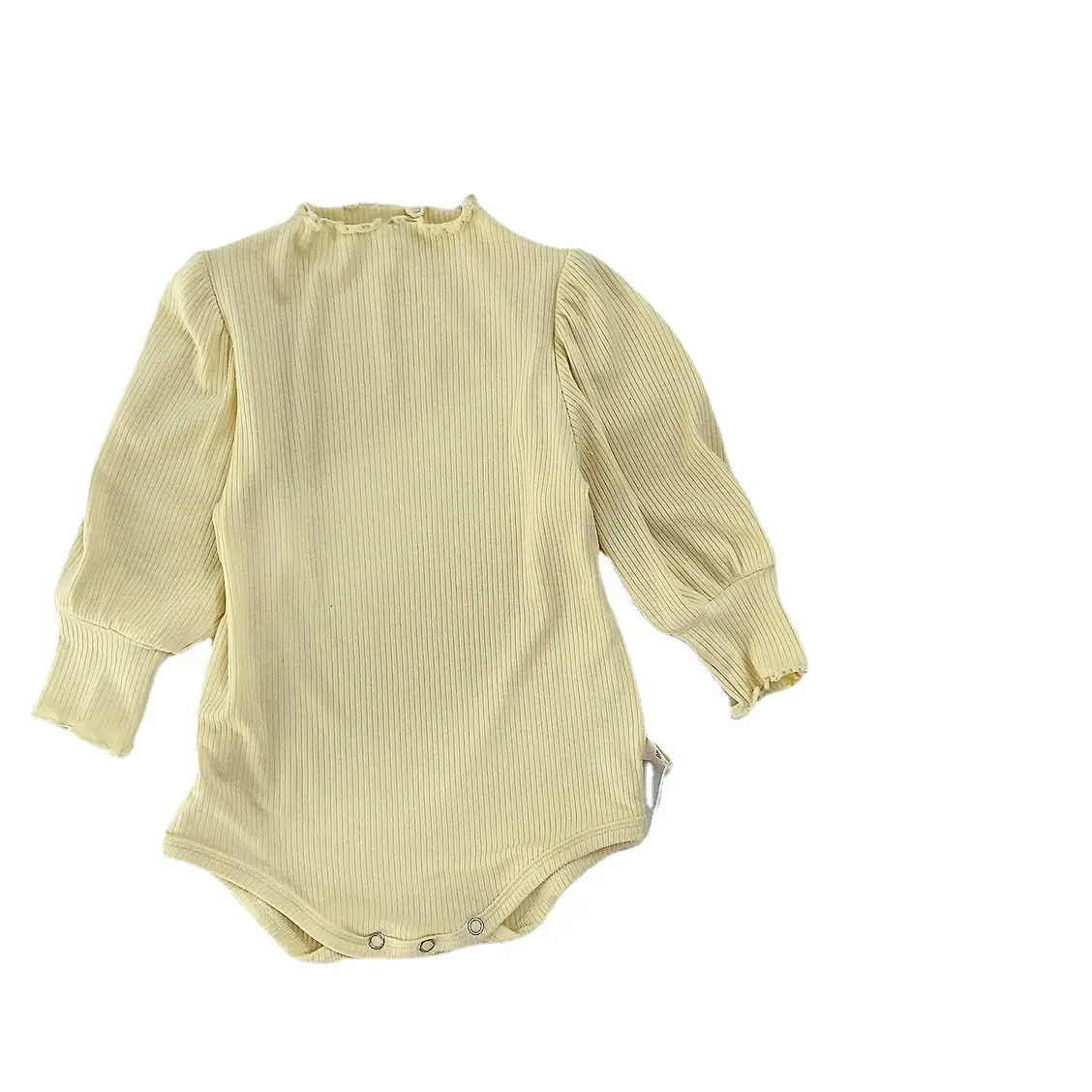 Korean Style Pink Puff Sleeve Toddler Coverall