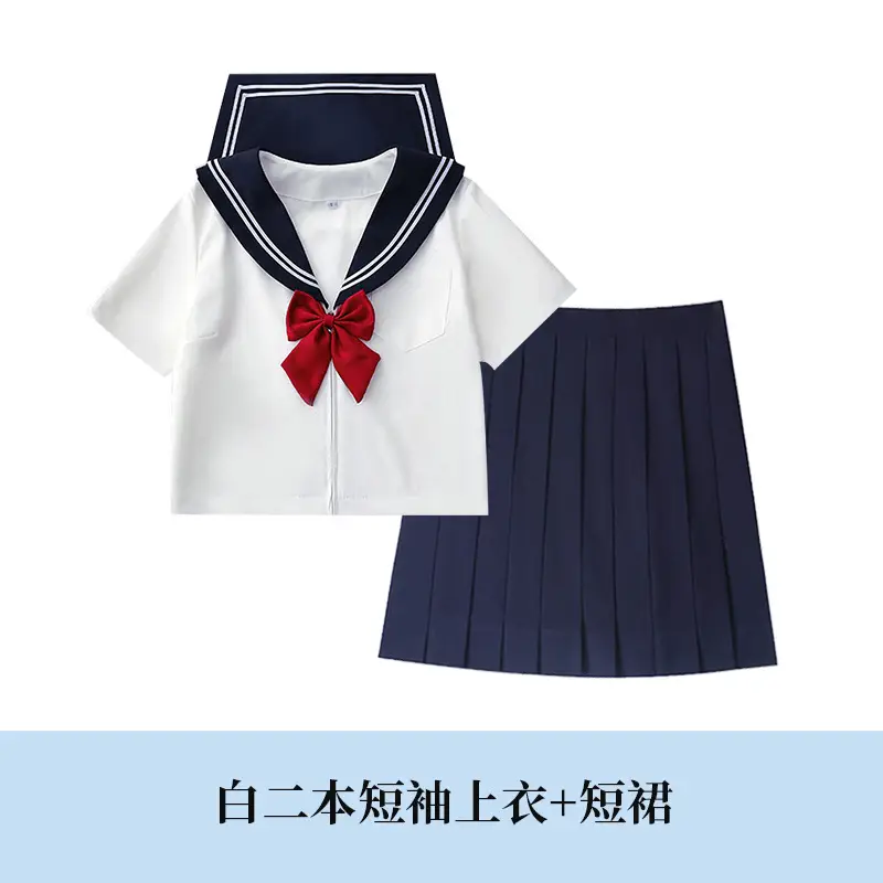 Japanese Sailor Shirt White Long Sleeve Sail Suit - Image 7
