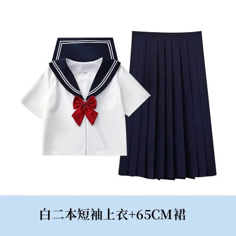 Japanese Sailor Shirt White Long Sleeve Sail Suit - Image 8