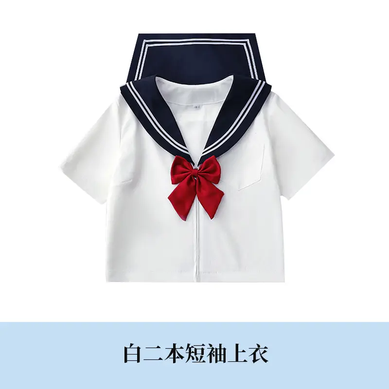 Japanese Sailor Shirt White Long Sleeve Sail Suit - Image 9