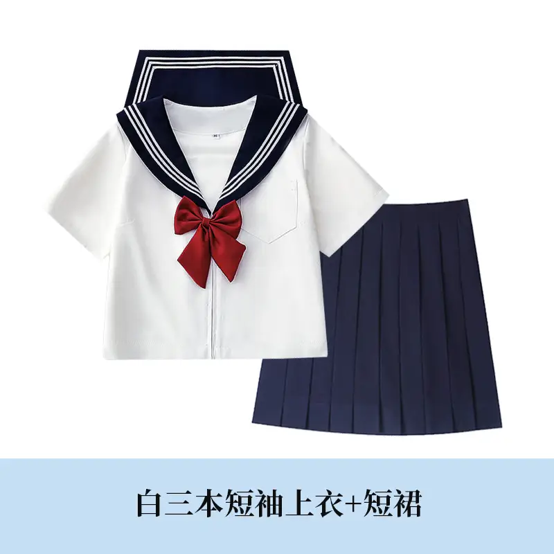 Japanese Sailor Shirt White Long Sleeve Sail Suit - Image 2