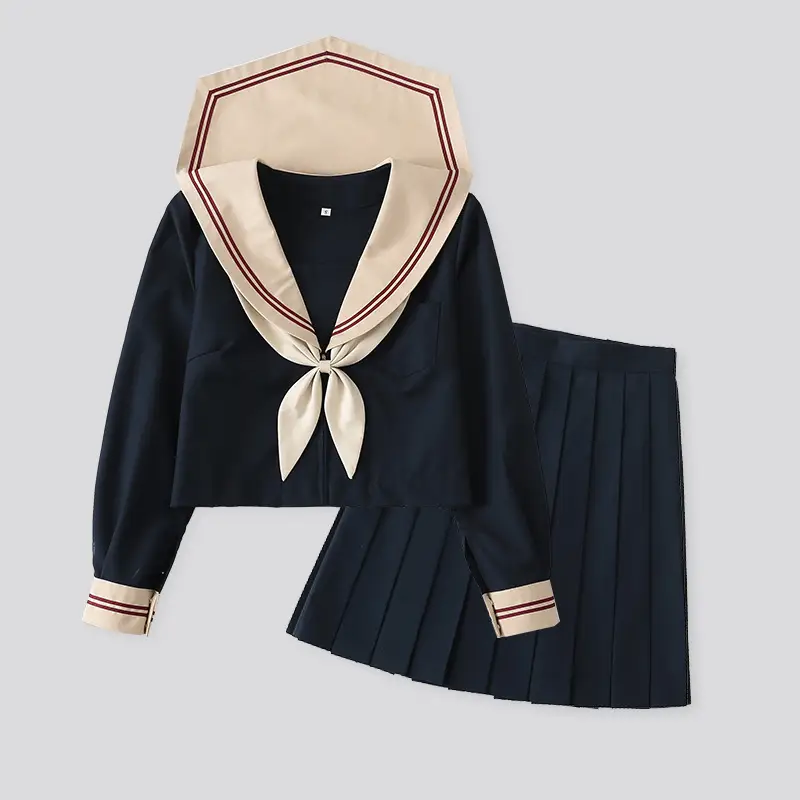 Japanese Sailor Shirt White Long Sleeve Sail Suit - Image 17