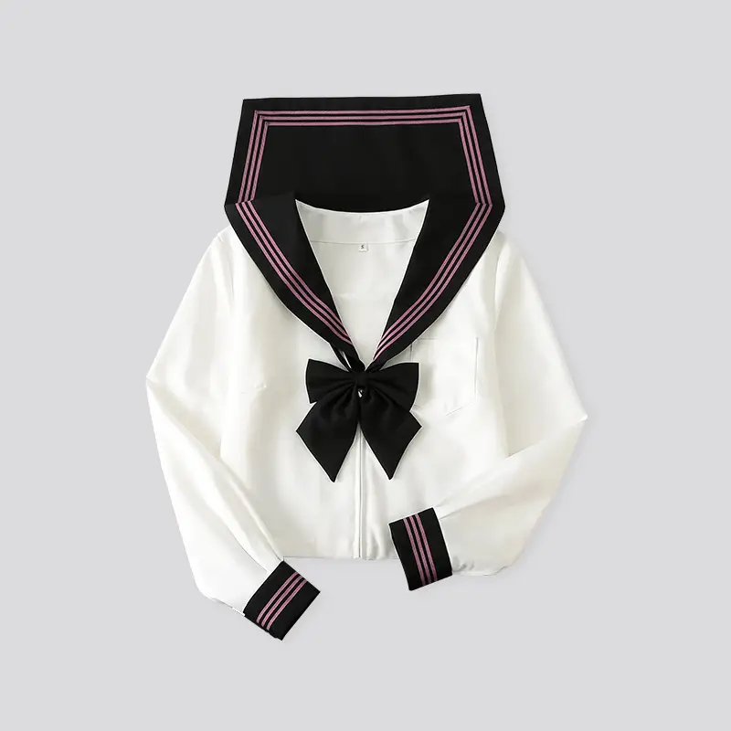 Japanese Sailor Shirt White Long Sleeve Sail Suit - Image 18