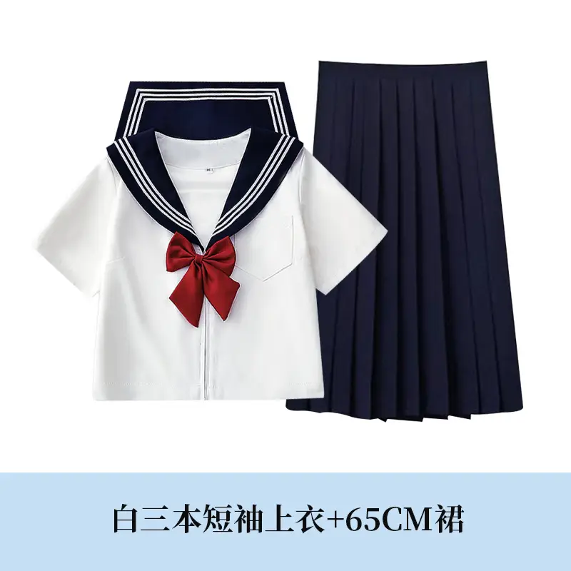 Japanese Sailor Shirt White Long Sleeve Sail Suit - Image 4
