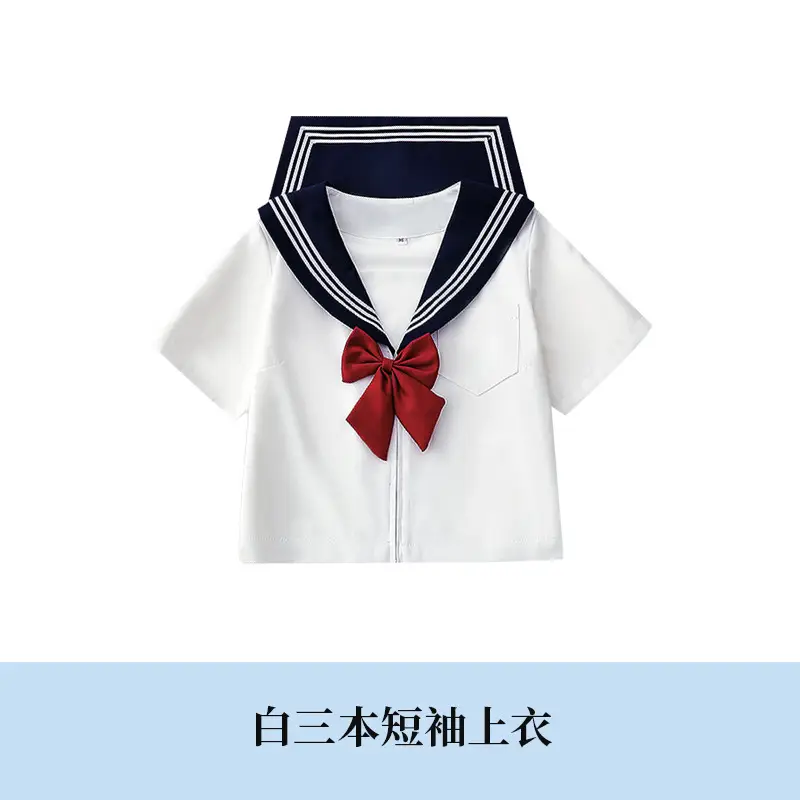 Japanese Sailor Shirt White Long Sleeve Sail Suit - Image 5