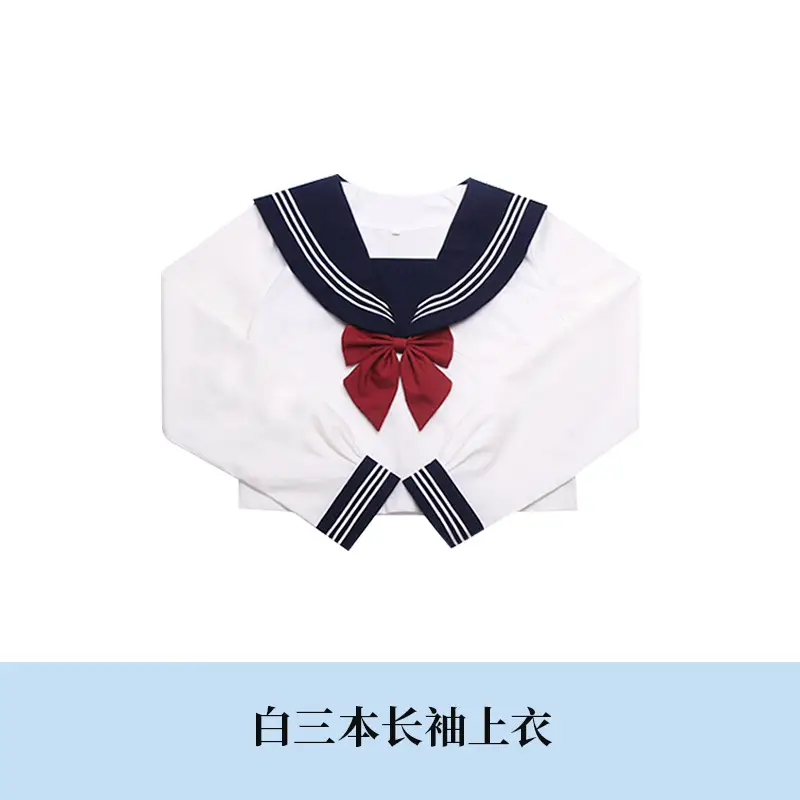 Japanese Sailor Shirt White Long Sleeve Sail Suit - Image 6