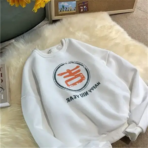 Men Navy Blue Fleece Sweatshirt with "Tide" Logo - Image 7
