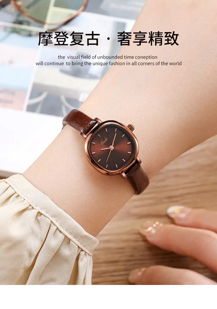 Goldie Women's Quartz Watch with Brown Leather Belt — feature 1