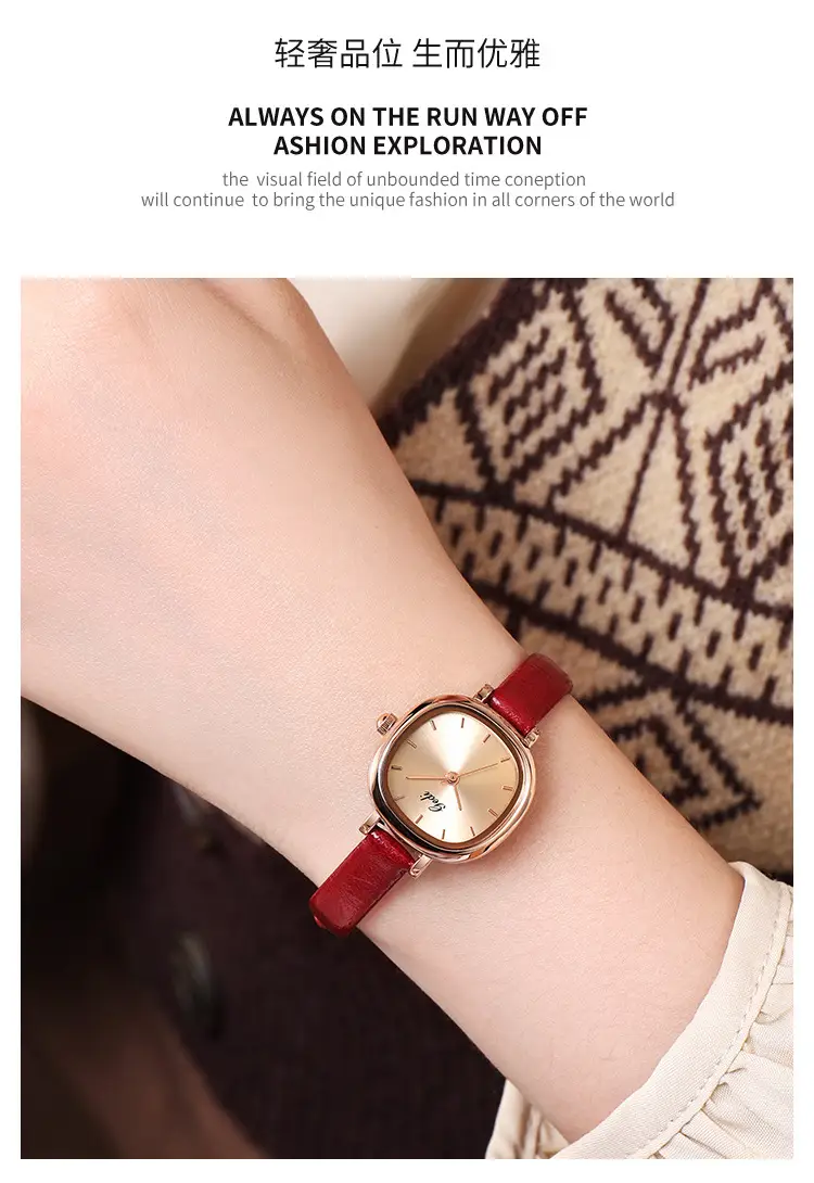 Goldie Women's Quartz Watch with Brown Leather Belt — feature 3