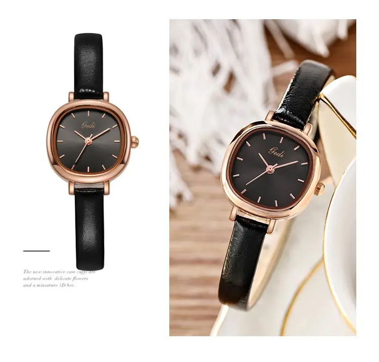 Goldie Women's Quartz Watch with Brown Leather Belt — feature 7