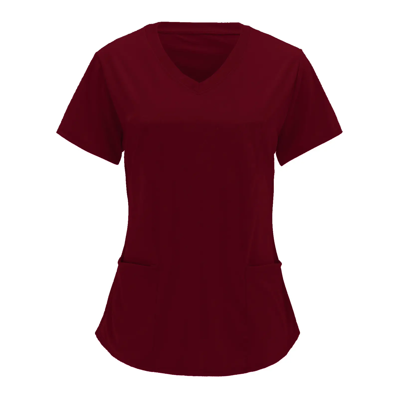 Blue V-Neck Large Flap Pocket T-Shirt for Women - Image 13