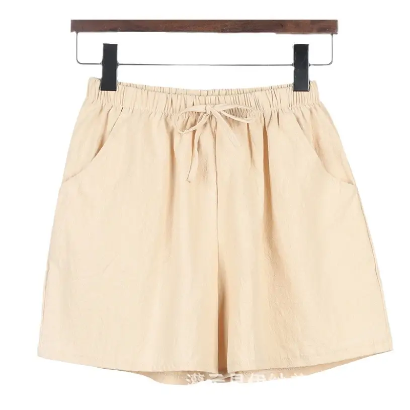 Women Linen Shorts Pink Wide Leg Casual Summer - Image 16