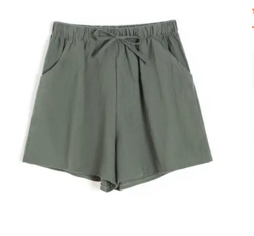 Women Linen Shorts Pink Wide Leg Casual Summer - Image 10