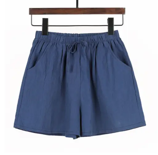 Women Linen Shorts Pink Wide Leg Casual Summer - Image 7