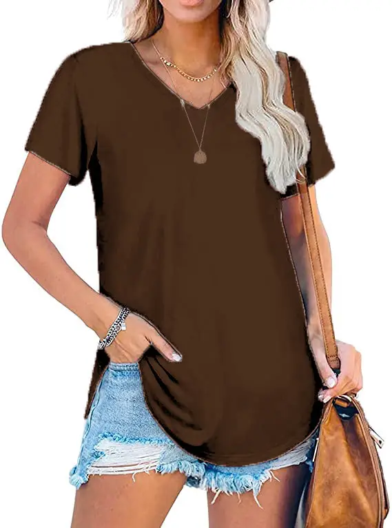 Women V Neck Knitted White Top Large Loose Short Sleeve - Image 9
