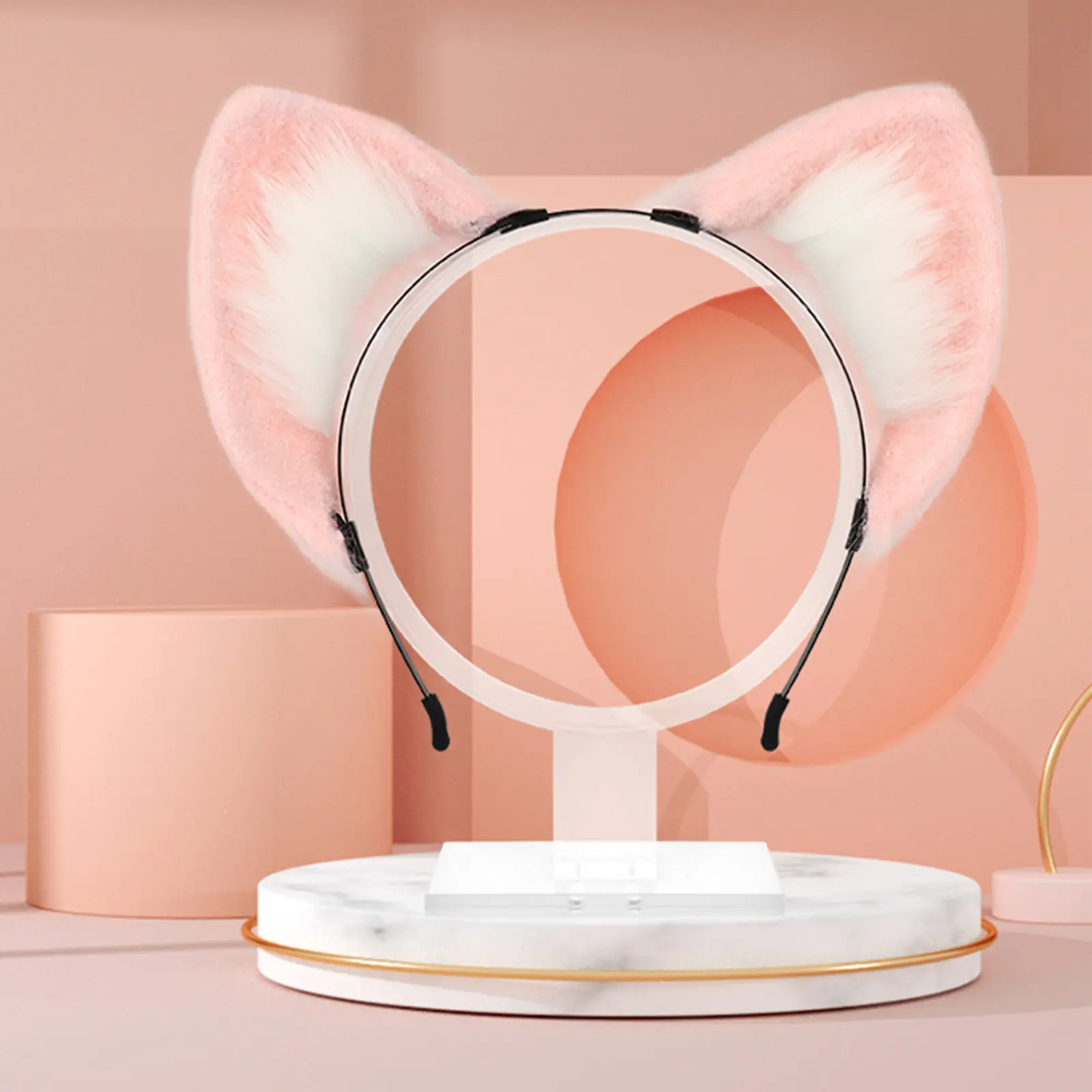 Pink Fox Tail Hairpin with Cat Ears & Fur Arm Accessories - Image 3