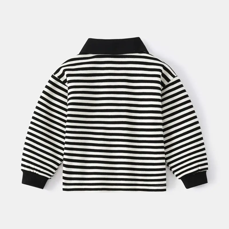 Kids Striped Polo T-Shirt Boys 2024 Korean Style