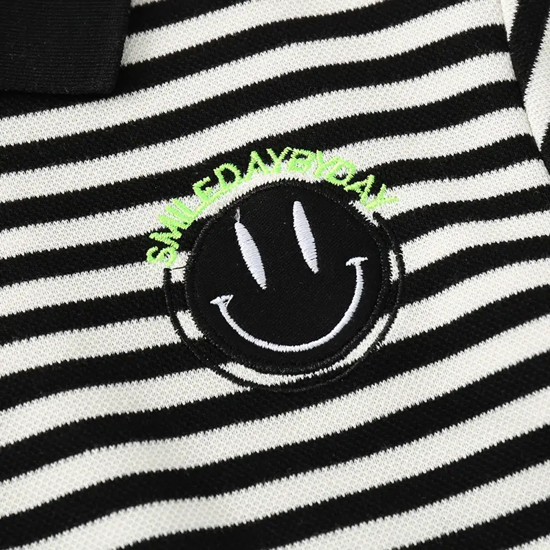 Kids Striped Polo T-Shirt Boys 2024 Korean Style