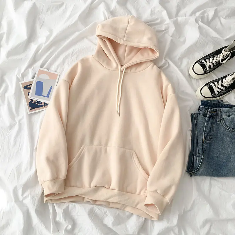 Women Velvet Hoodie Purple Spring Autumn Wear